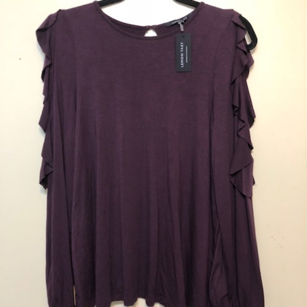lemon tart cold shoulder blouse size M, nwt